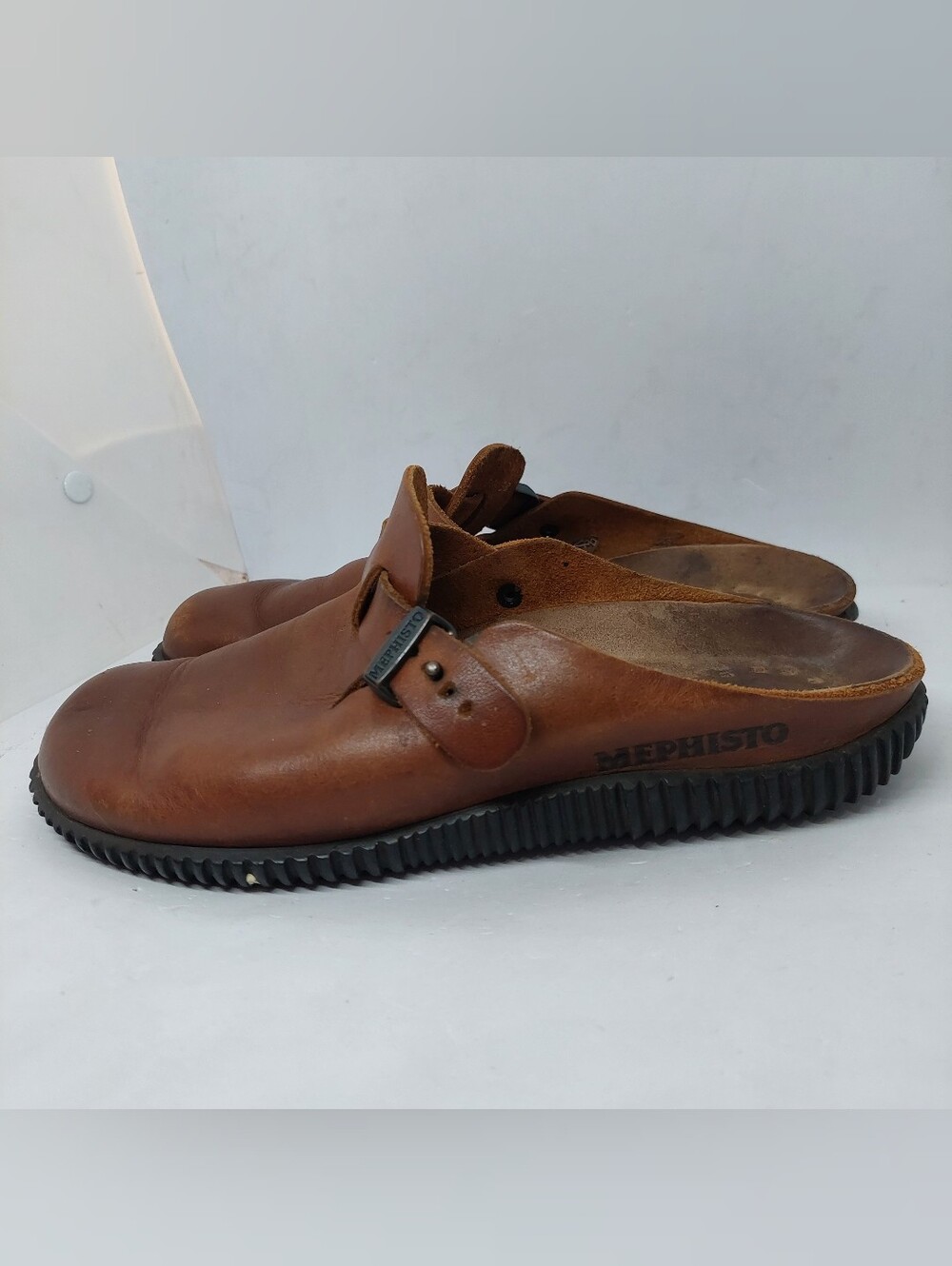 Mephisto Clog Buckle Slip On Classic Shoes Brown Leather Womens Size EU 38 US 8